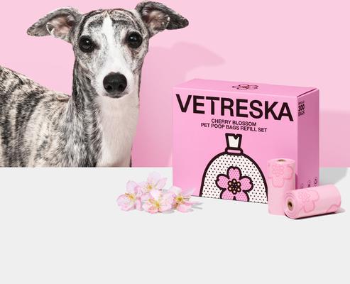 Show full view: VETRESKA Cherry Blossom Dog Poop Bags Refill Set, 20 count slide 2 of 9