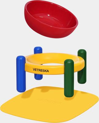 Show full view: VETRESKA Chroma Ceramic Elevated Dog & Cat Bowl & Mat Set, Medium: 30-oz slide 8 of 10