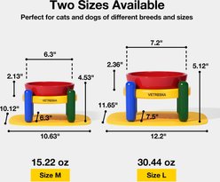 VETRESKA Chroma Ceramic Elevated Dog & Cat Bowl & Mat Set, Small: 15-oz slide 2 of 9