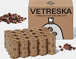 VETRESKA Coffee Dog Poop Bags Refill Set, 20 count
