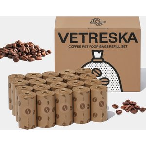 VETRESKA Coffee Dog Poop Bags Refill Set, 20 count
