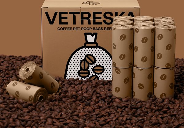 VETRESKA Coffee Dog Poop Bags Refill Set, 20 count