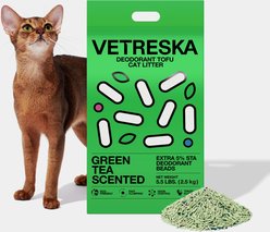 VETRESKA Deodorant Green Tea Scented Tofu Cat Litter, 5.5-lb bag