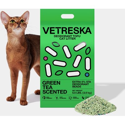 VETRESKA VETRESKA Deodorant Green Tea Scented Tofu Cat Litter, 5.5-lb bag