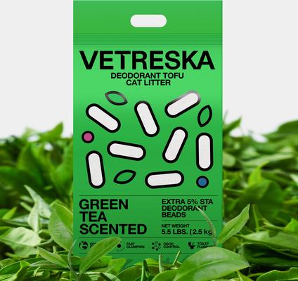 Show full view: VETRESKA Deodorant Green Tea Scented Tofu Cat Litter, 5.5-lb bag slide 3 of 10