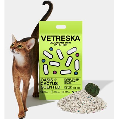 VETRESKA VETRESKA Deodorant Oasis Cactus Scented Tofu Cat Litter, 5.5-lb bag