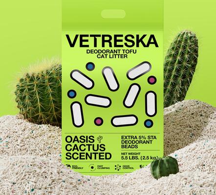 Show full view: VETRESKA Deodorant Oasis Cactus Scented Tofu Cat Litter, 5.5-lb bag slide 4 of 10