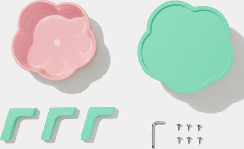 Show full view: VETRESKA Flora Ceramic Elevated Dog & Cat Bowl, Pink/Green, Large: 64-oz slide 7 of 11