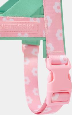 Show full view: VETRESKA Flora Dog Harness & Leash Set, Pink/Green, Medium: 23 to 30-in chest slide 6 of 10