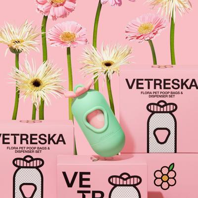 Show full view: VETRESKA Flora Dog Poop Bag Dispenser with Bags, 7 count slide 3 of 10
