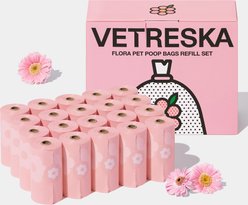 VETRESKA Flora Dog Poop Bags Refill Set, 20 count