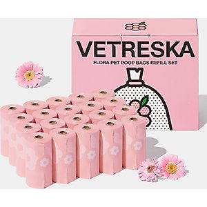 VETRESKA Flora Dog Poop Bags Refill Set, 20 count