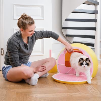 Show full view: VETRESKA Grapefruit Kitty Kove Cat Litter Box slide 8 of 11