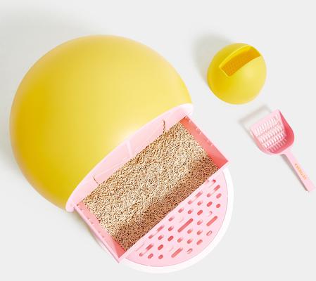 Show full view: VETRESKA Grapefruit Kitty Kove Cat Litter Box slide 4 of 11