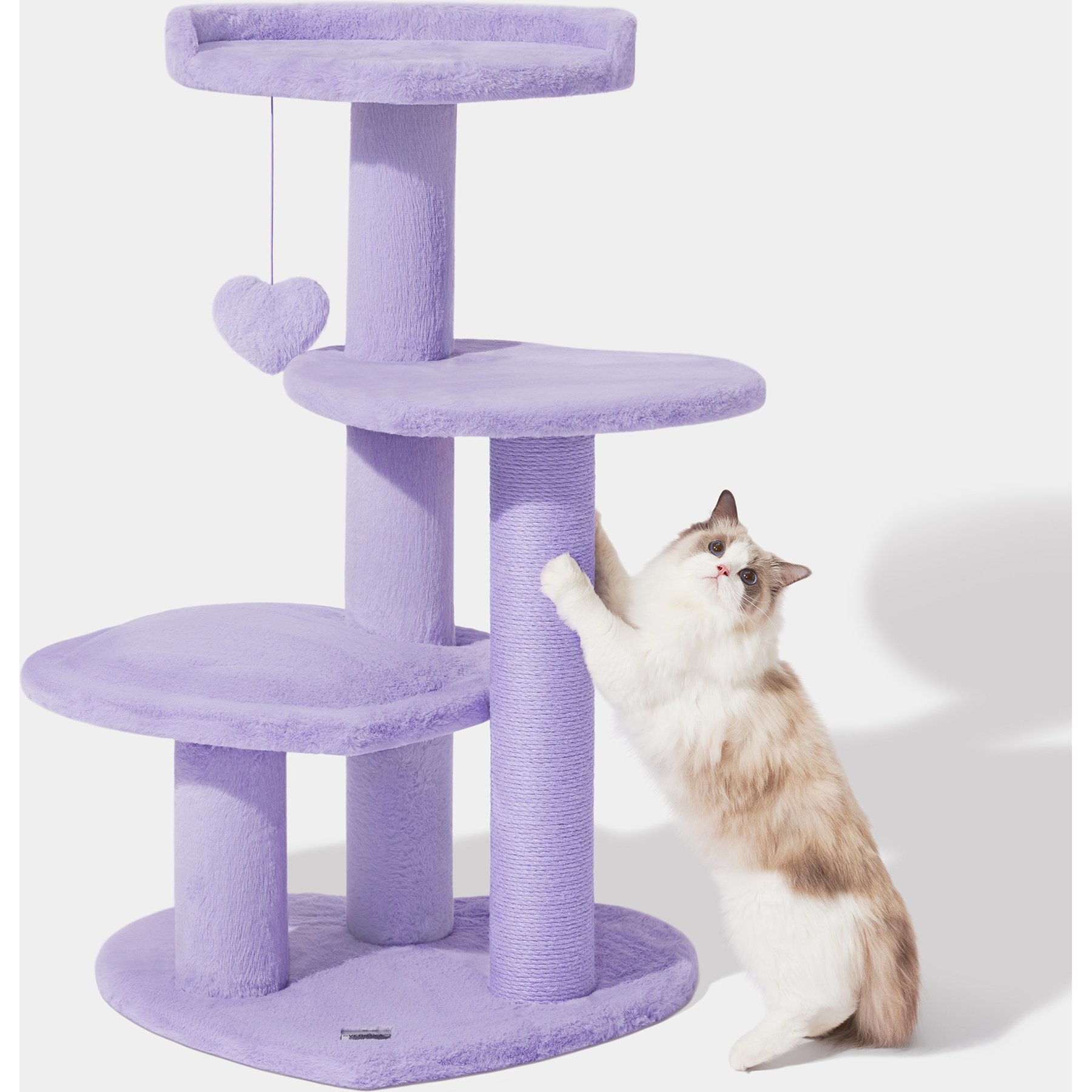 VETRESKA Heartpurrple 4-Level Cat Tree, Purple, Large