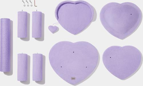 Show full view: VETRESKA Heartpurrple 4-Level Cat Tree, Purple, Large slide 9 of 10