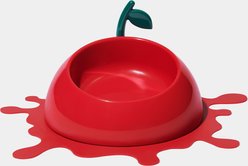 VETRESKA Juicy Cherry Dog & Cat Bowl, Spoon, & Mat Set, Red, Medium: 14-oz