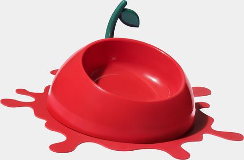 Show full view: VETRESKA Juicy Cherry Dog & Cat Bowl, Spoon, & Mat Set, Red, Medium: 14-oz slide 6 of 9