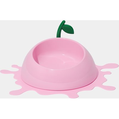VETRESKA VETRESKA Juicy Peach Dog & Cat Bowl, Spoon & Mat Set, Pink, Medium: 14-oz