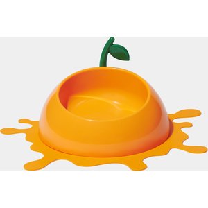 VETRESKA Juicy Tangerine Dog & Cat Bowl, Spoon, & Mat Set, Orange, Medium: 14-oz