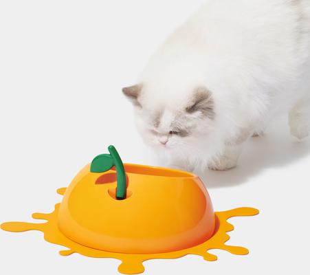 Show full view: VETRESKA Juicy Tangerine Dog & Cat Bowl, Spoon, & Mat Set, Orange, Medium: 14-oz slide 4 of 9