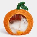 VETRESKA Rattan Cat & Dog Bed, Tangerine