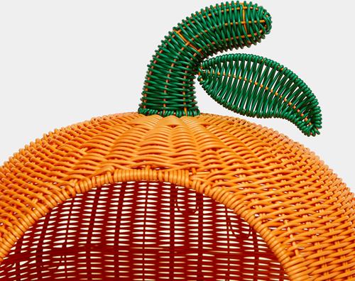 Show full view: VETRESKA Rattan Cat & Dog Bed, Tangerine slide 6 of 8