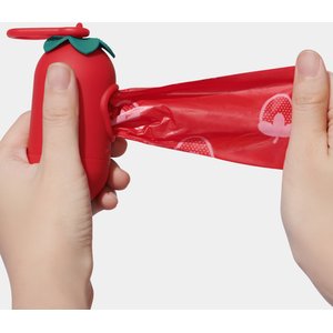 VETRESKA Strawberry Dog Poop Bag Dispenser with Bags, 7 count