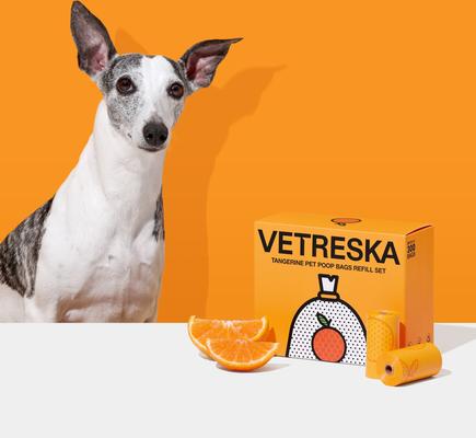 Show full view: VETRESKA Tangerine Dog Poop Bags Refill Set, 20 count slide 3 of 10