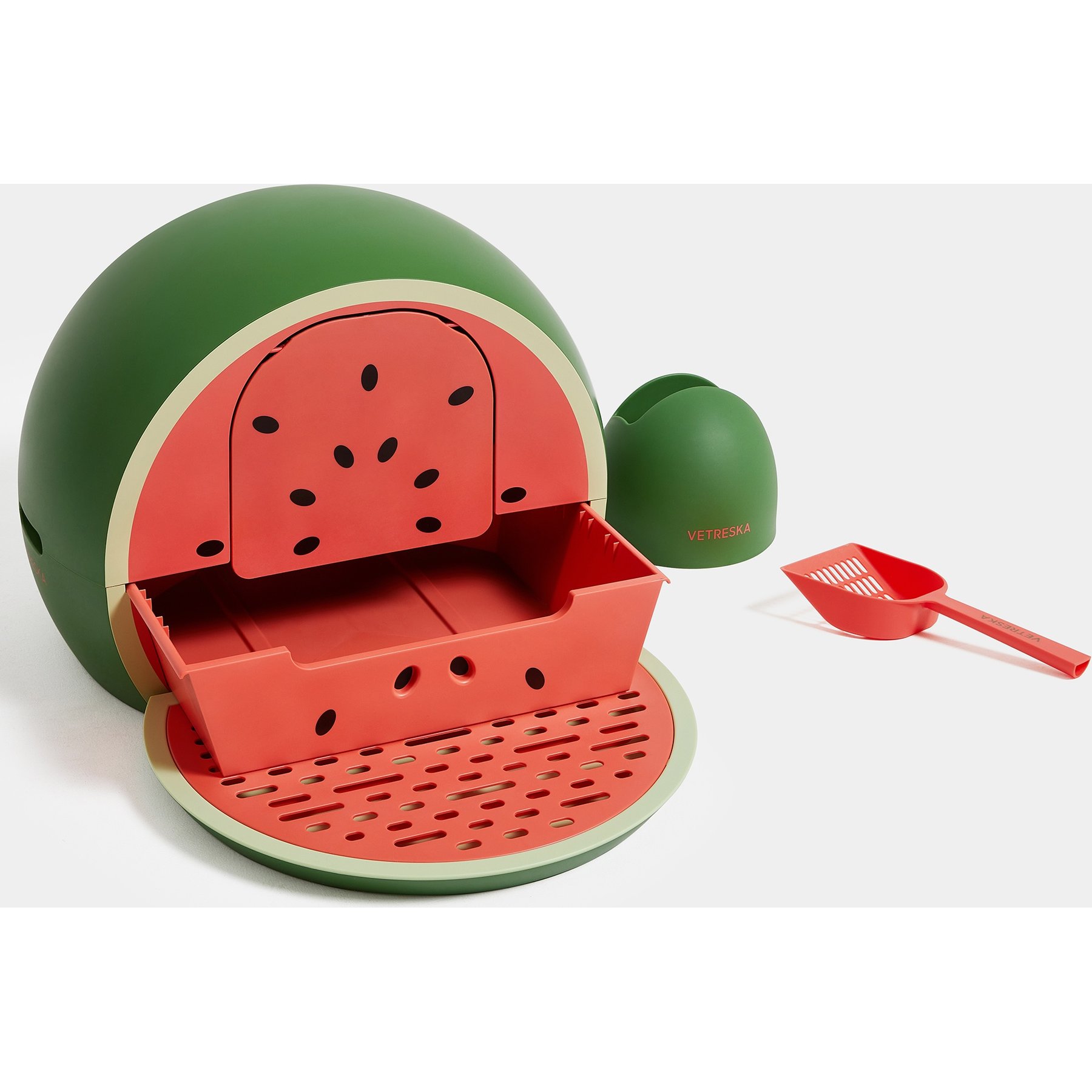 VETRESKA Watermelon Kitty Kove Cat Litter Box