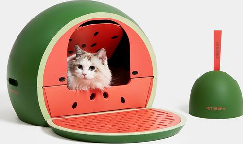 Show full view: VETRESKA Watermelon Kitty Kove Cat Litter Box slide 5 of 10