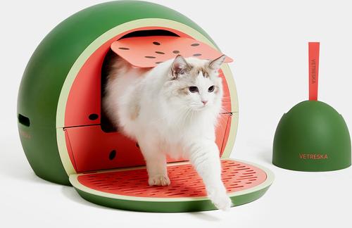 Show full view: VETRESKA Watermelon Kitty Kove Cat Litter Box slide 3 of 10
