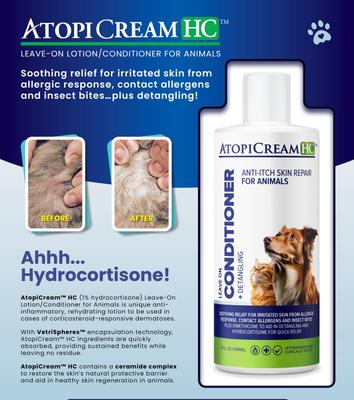 Show full view: VETRIMAX AtopiCream HC Hydrocortisone Leave-On Dog & Cat Conditioner/Lotion, 8-fl oz bottle slide 3 of 7
