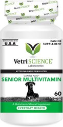 VetriScience Canine Plus Chewable Tablet Multivitamin for Senior Dogs, 60 count