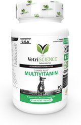 VetriScience Canine Plus Duck Flavored Chewable Tablets Multivitamin for Dogs, 90 count