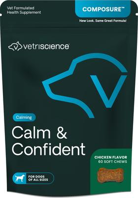 Show full view: VetriScience Composure Calm & Confident Clinically Tested Chicken-Flavored Chews Calming & Anxiety Supplement for Dogs, 60 count slide 1 of 11