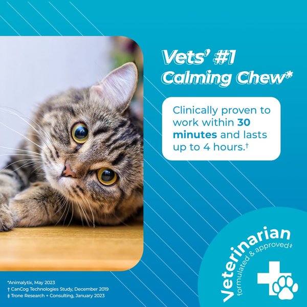 Show full view: VetriScience Composure Chicken Liver Flavored Soft Chews Calming Supplement for Cats, 30 count slide 2 of 10