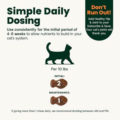 Show full view: VetriScience GlycoFlex 3 Extra Strength Healthy Hip & Joint Chicken Flavored Chews with Glucosamine & Green-Lipped Mussel Supplement for Cats, 60 count slide 6 of 11