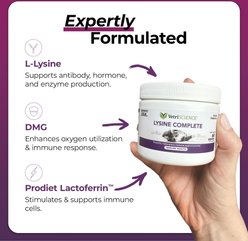 VetriScience Lysine Complete Creamy Chicken Flavor Triple-Action Immune Support Supplement for Cats, 2.75-oz jar slide 2 of 7