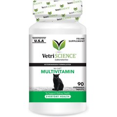 VetriScience Nu Cat Chewable Tablets Multivitamin for Cats, 90 count