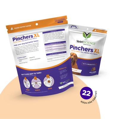 Show full view: VetriScience Pinchers Pill-Hiding Probiotic Peanut Butter Flavor Treats Dog Treats, Chew, Peanut Butter Flavor, X-Large, 45 count slide 6 of 8