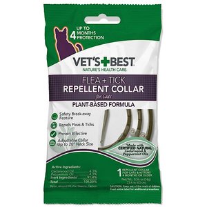 Vet's Best 4 Month Natural Flea & Tick Collar for Cats, 1 Collar (4-mos. supply)