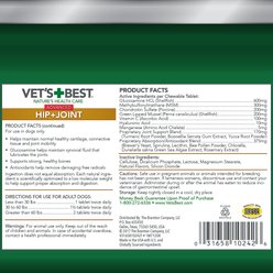 Vet's Best Advanced Chewable Tablets Joint Supplement for Dogs, 90 count slide 2 of 7