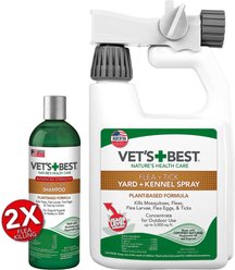 Vet's Best Advanced Strength Flea & Tick Shampoo + Yard & Kennel Spray for Dogs