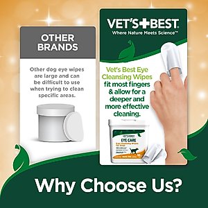 Vet's Best Aloe Vera & Witch Hazel Eye Cleansing Wipes for Dogs, 50 Count