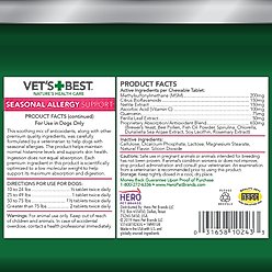 Vet's Best Chewable Tablets Allergy Supplement for Dogs, 60 count slide 2 of 7