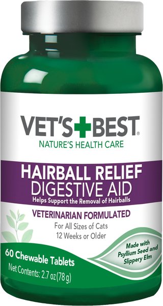 Vet's Best Chewable Tablets Hairball Control Supplement for Cats