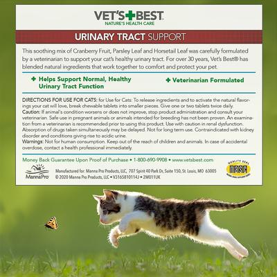 Show full view: Vet's Best Chewable Tablets Urinary Supplement for Cats, 60 count slide 9 of 11