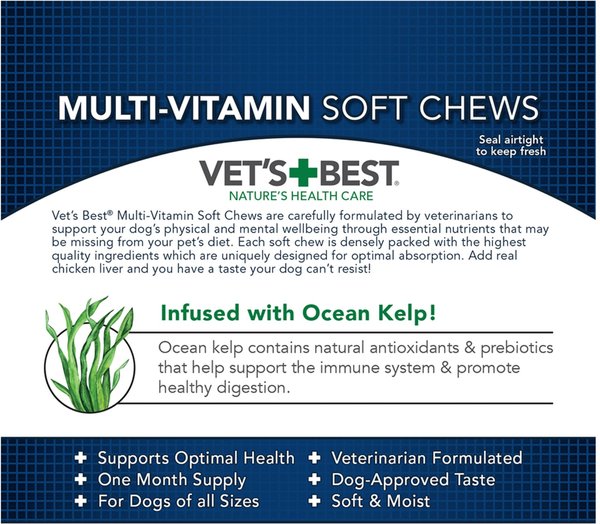 Show full view: Vet's Best Chicken Flavored Soft Chews Multivitamin for Dogs, 30 count slide 7 of 11