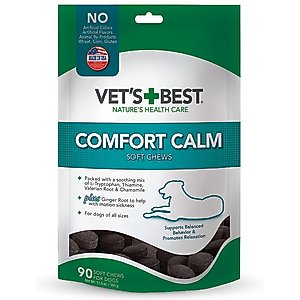 Vet's Best Comfort Calm Chicken Flavored Soft Chews Calming Supplement for Dogs, 90 count